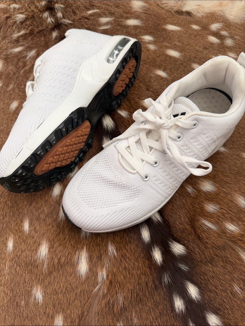 Mishansha White Knit Athletic Sneakers